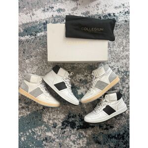 TWO PAIRS - COLLEGIUM Men’s Pillar Destroyer Leather High Sneakers - 44 / 11 US